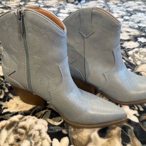 Indigo Blue Ankle Booties with Western Flair